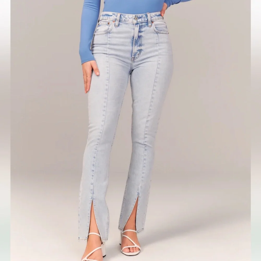 abercrombie and fitch curve love the 90s straight ultra high rise jeans - Picture 2 of 11